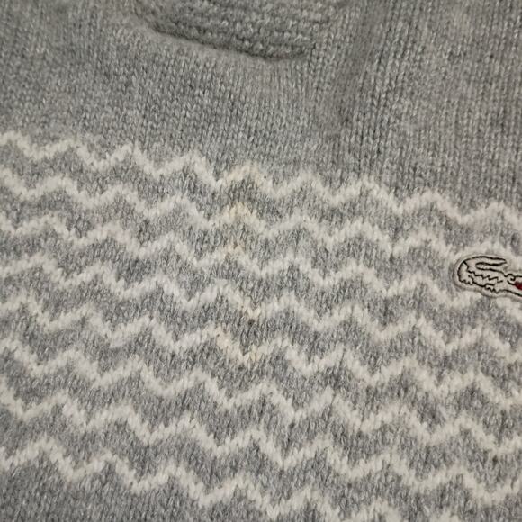 VTG Lacoste Men's Wool/Cashmere/Rabbit Sweater Grey V Neck (READ DESCRIPTION) - Picture 13 of 13